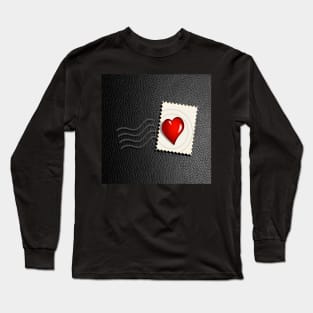 Cute Couple Valentine Mail Heart Postage Graphic Design Valentines Day Gifts & Home Decor Long Sleeve T-Shirt